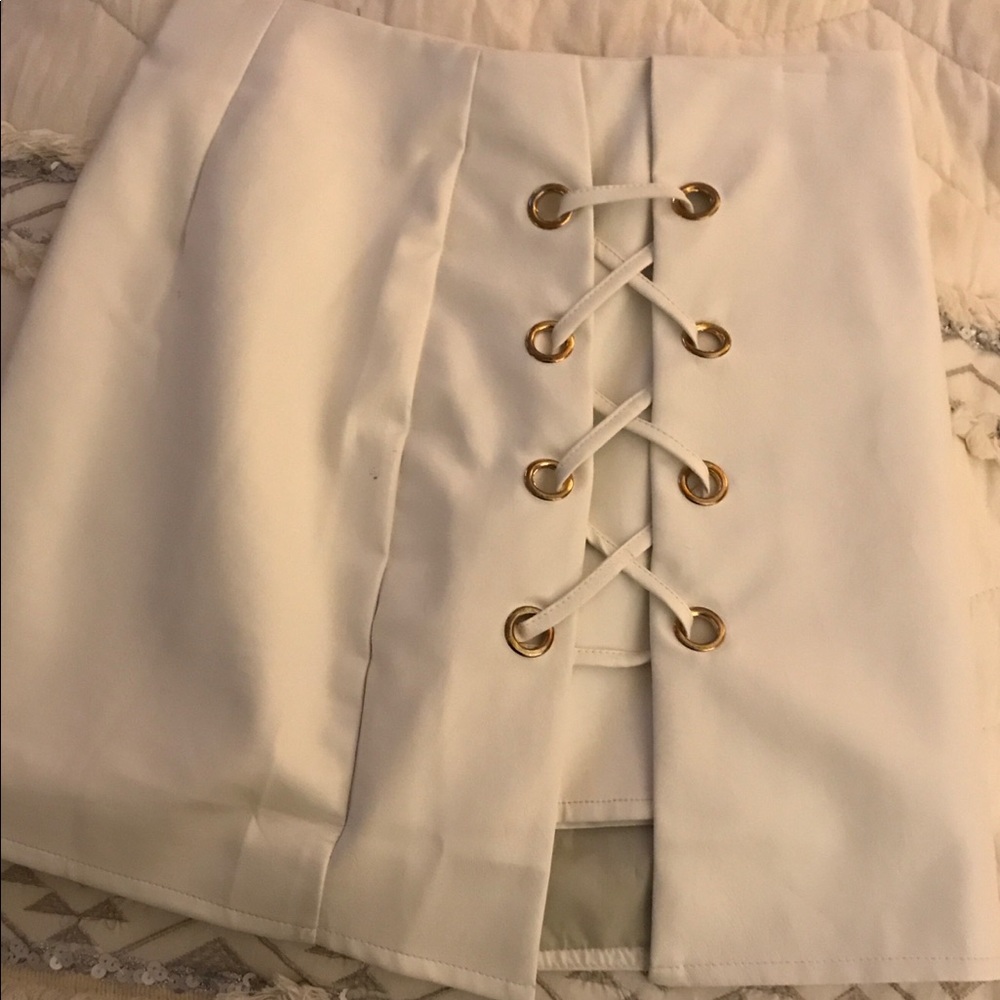 White Leather Skirt